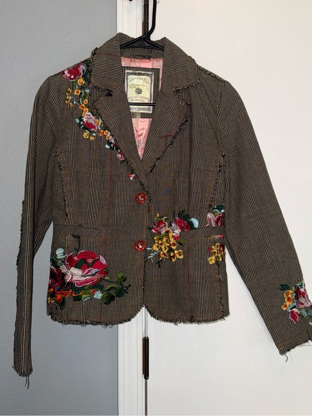 Paparazzi Floral Embroidered”Where There is Love,” Eccentric Blazer cotton S